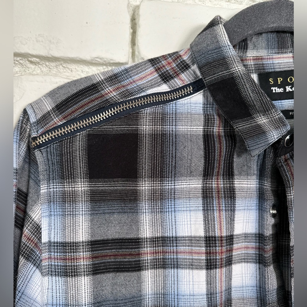 The Kooples Sport - Men's Button Down Shirt Zipper Accent Cotton Ling Sleeve